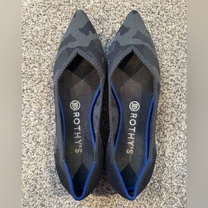 Rothy's Black and Gray Knit Flats